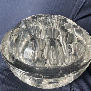 Vintage heavy glass bud vase Flower frog Ikebana Arrangement